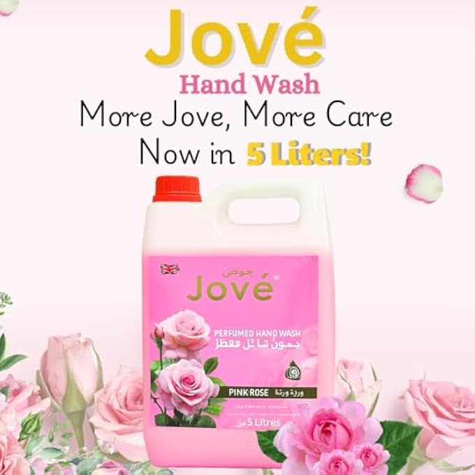 Jove HAND WASH PINK ROSE 5L | MOISTURIZING & GENTLE HAND CLEANSER | INFUSED WITH NATURAL ROSE EXTRACTS | SOFT & HYDRATED HANDS | LONG-LASTING FLORAL FRAGRANCE | FAMILY & COMMERCIAL USE - Image 3
